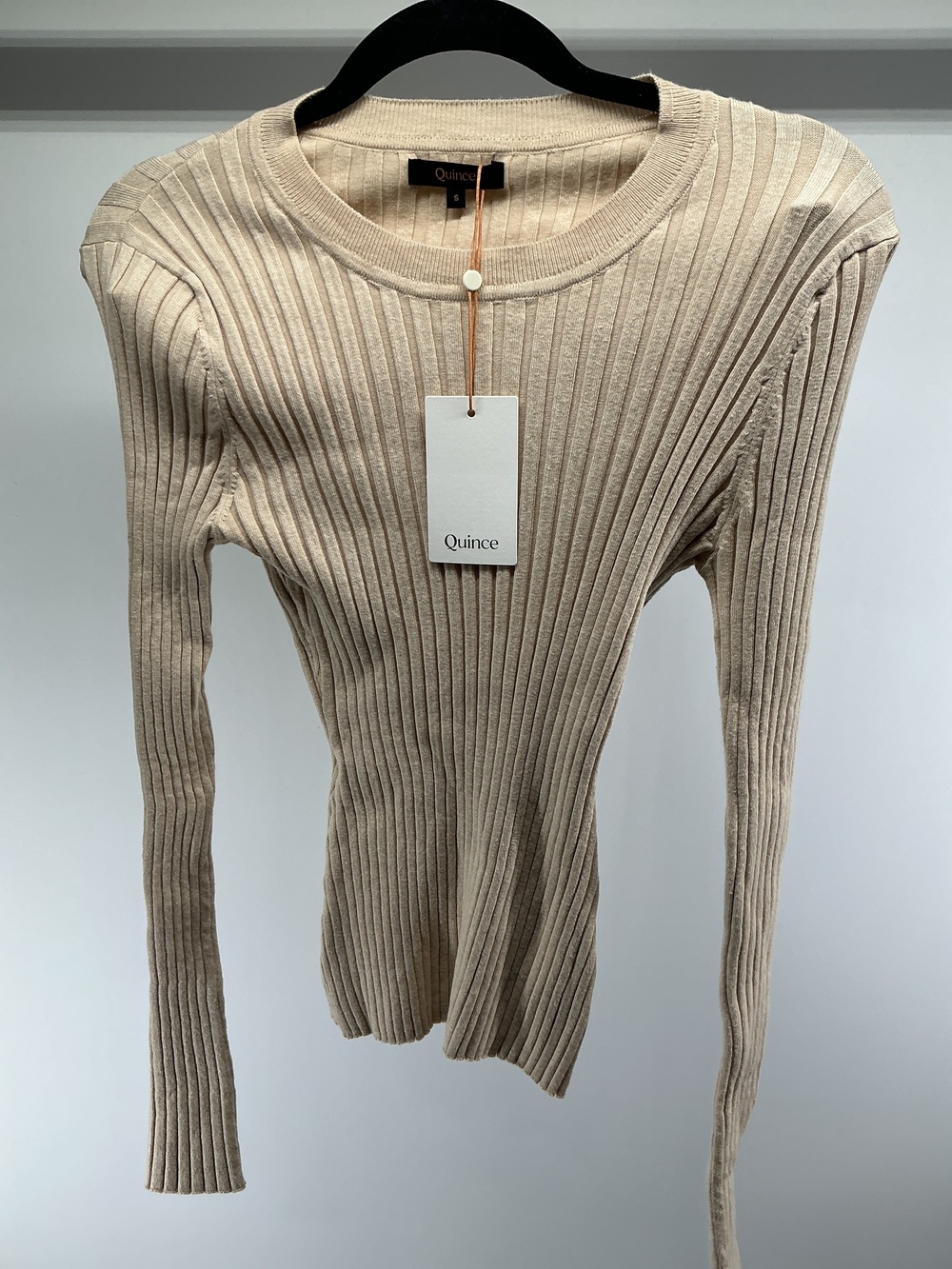 Cotton Cashmere Ribbed Long Sleeve Sweater